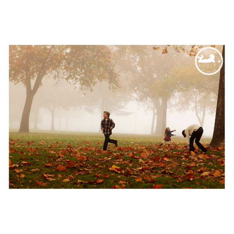 Tri-Cities WA children's photographer adored by meghan.  Family Fall portraits in the fog along the Columbia River in Kennewick, WA.