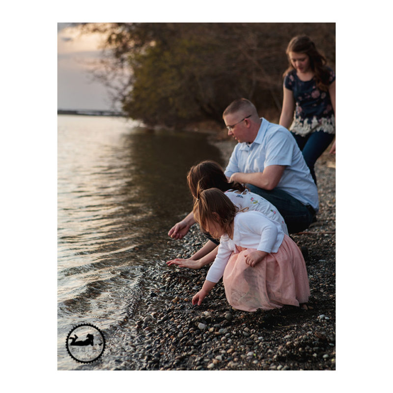 Throwing rocks in the Columbia River at Chiawana Park in Pasco, WA. Portraits by Adored by Meghan, Tri-Cities, WA.