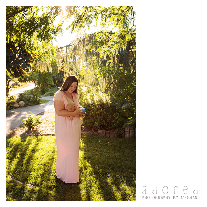 Kennewick Richland Pasco WA Nursing Breastfeeding portraits at the Kennewick library gardens. Photographed by Adored by Meghan Photography