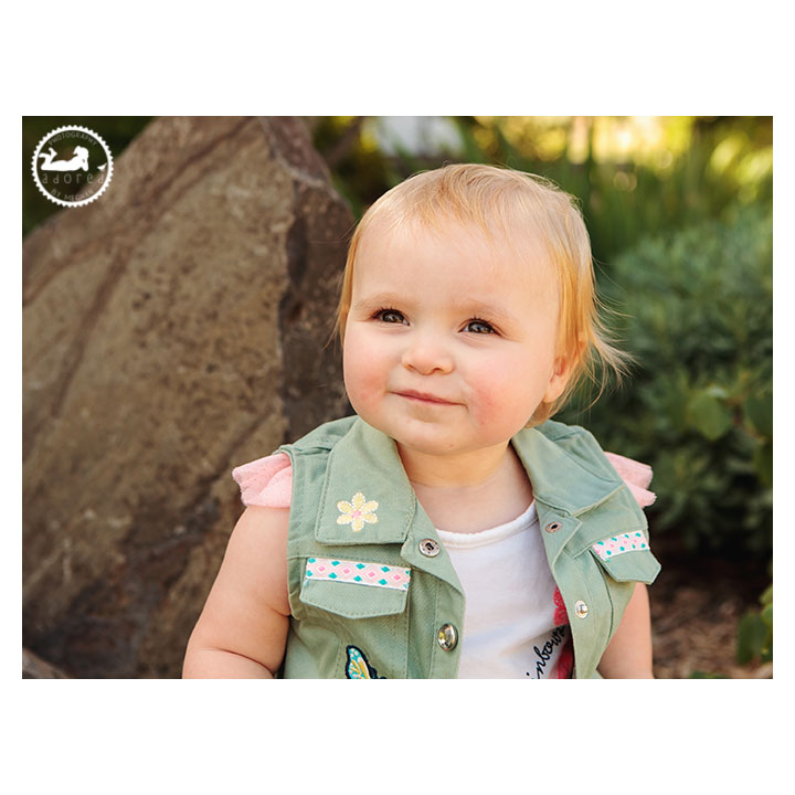 Baby girl in the garden photographed by Adored by Meghan Richland, WA