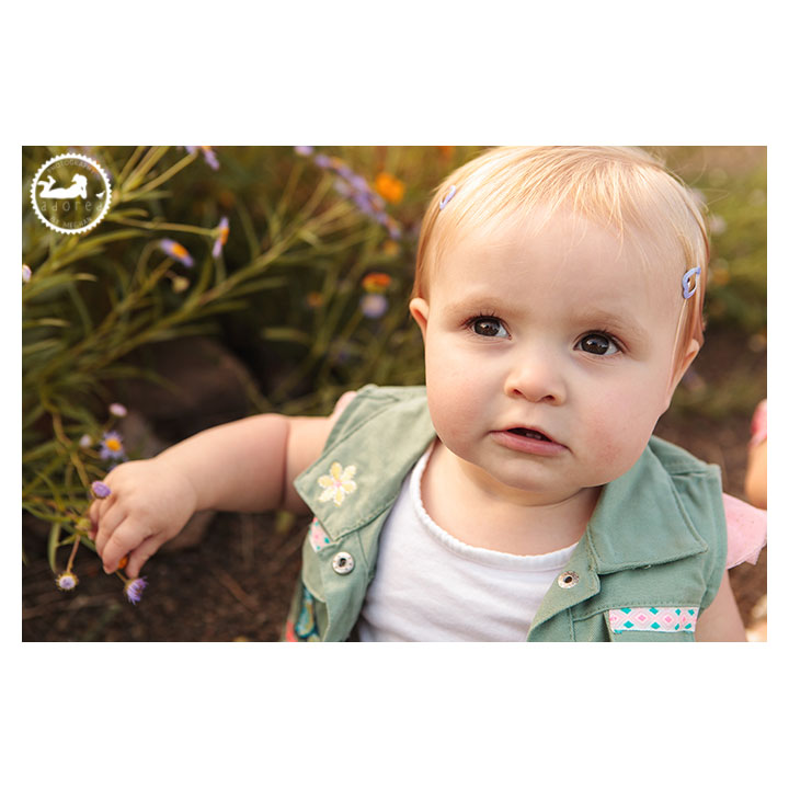 Baby girl in the garden photographed by Adored by Meghan Richland, WA